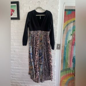 Anthropologie | Mixed media v-neck dress | 14